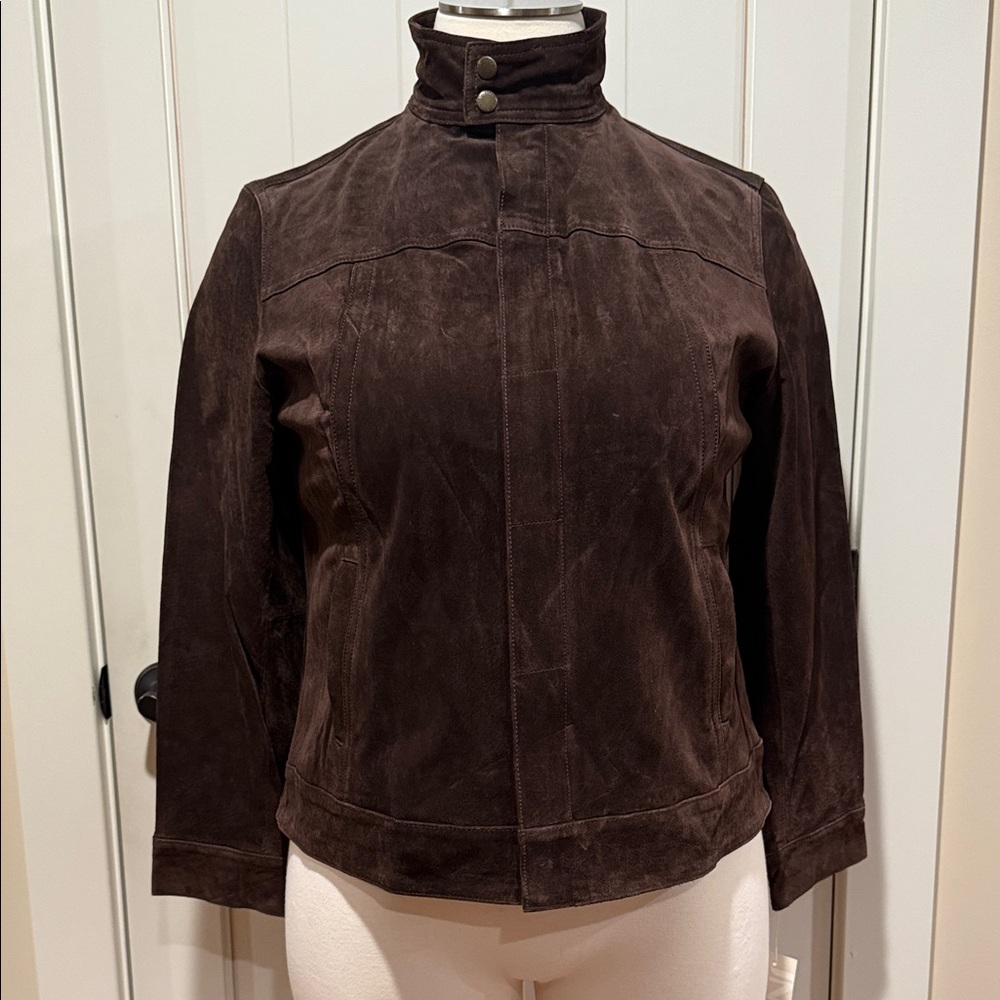 NWT Vintage 90s/Y2K SIZE 1X Jones New York Sport Brown Suede Jacket ~~MSRP $169 - Picture 2 of 16